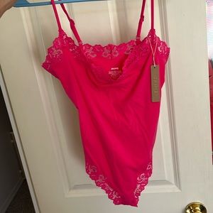Skims Neon Rose Lace Cami Body Suit